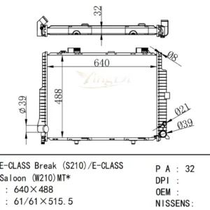 MERCEDES-BENZ Radiator E-CLASS Break (S210)/E-CLASS Saloon (W210)MT